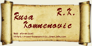 Rusa Komnenović vizit kartica